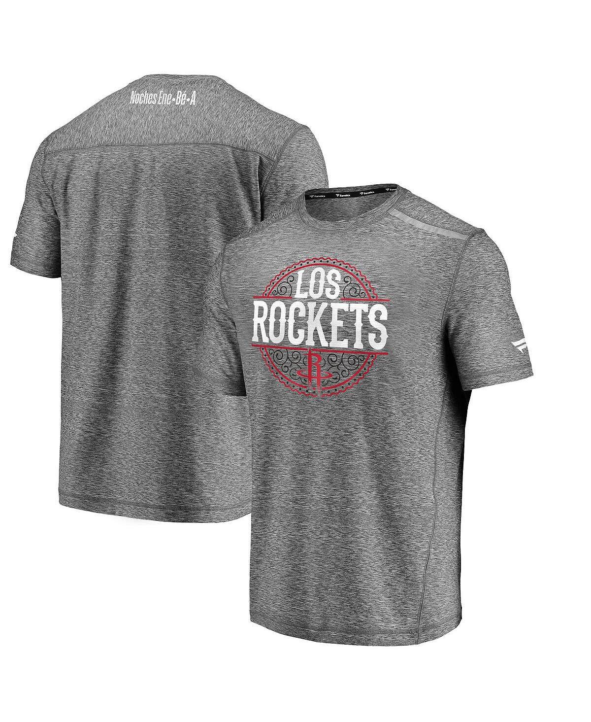 

Мужская футболка heather grey houston rockets noches ene-be-a clutch shooting Fanatics, мульти