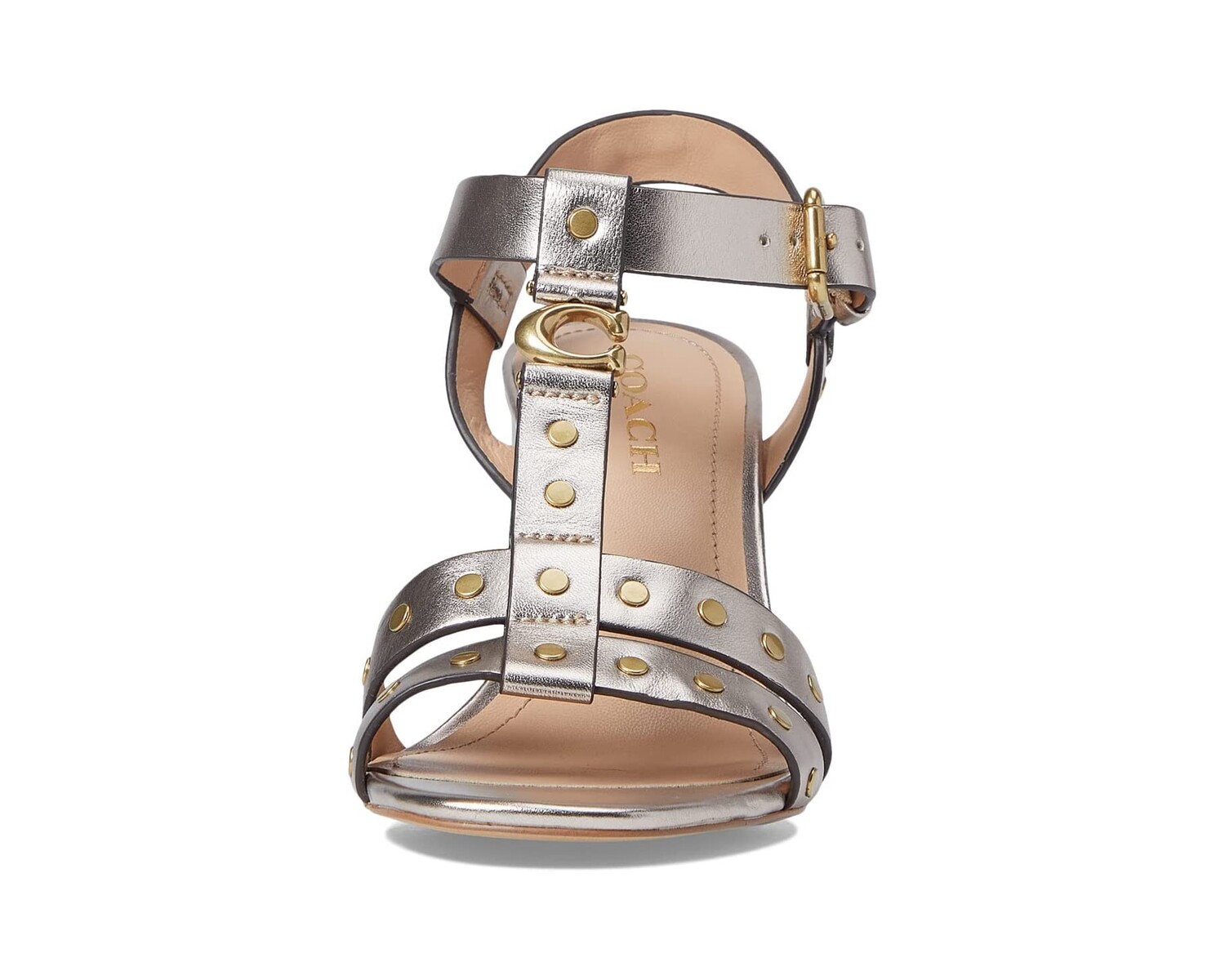 

Туфли на каблуках Margaret Metallic Leather Sandal COACH, шампанское