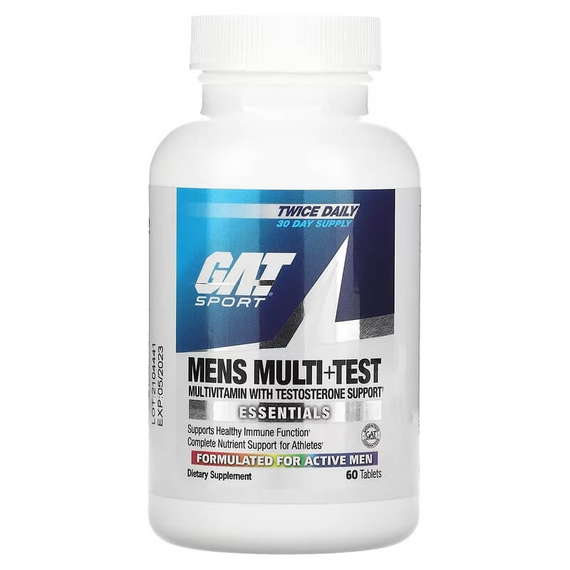 Витамины для мужчин GAT Mens Multi + Test, 60 таблеток gat men s multi test мультивитаминная добавка для мужчин повышающая уровень тестостерона 90 таблеток