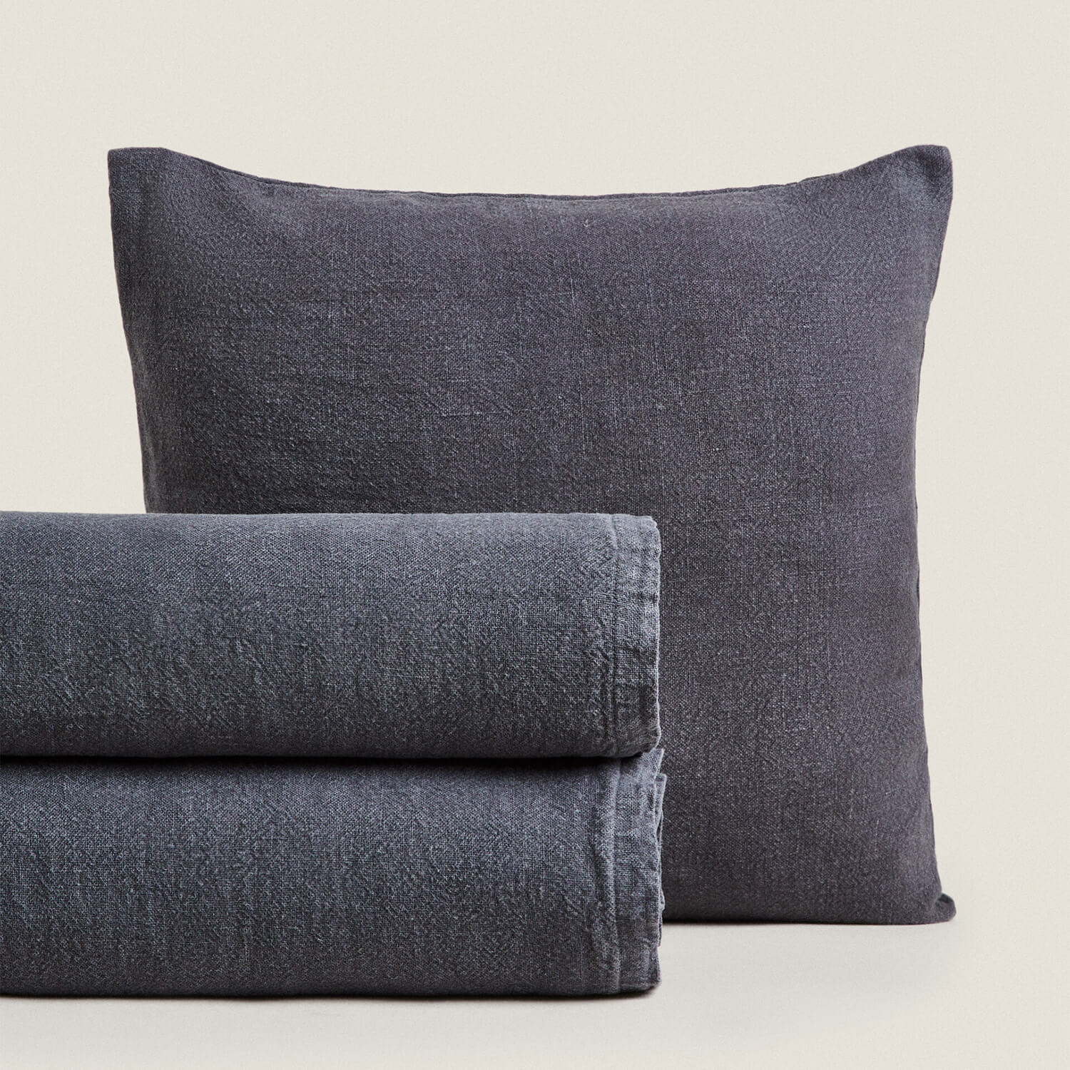цена Покрывало Zara Home Washed Linen 400 г/м², синий