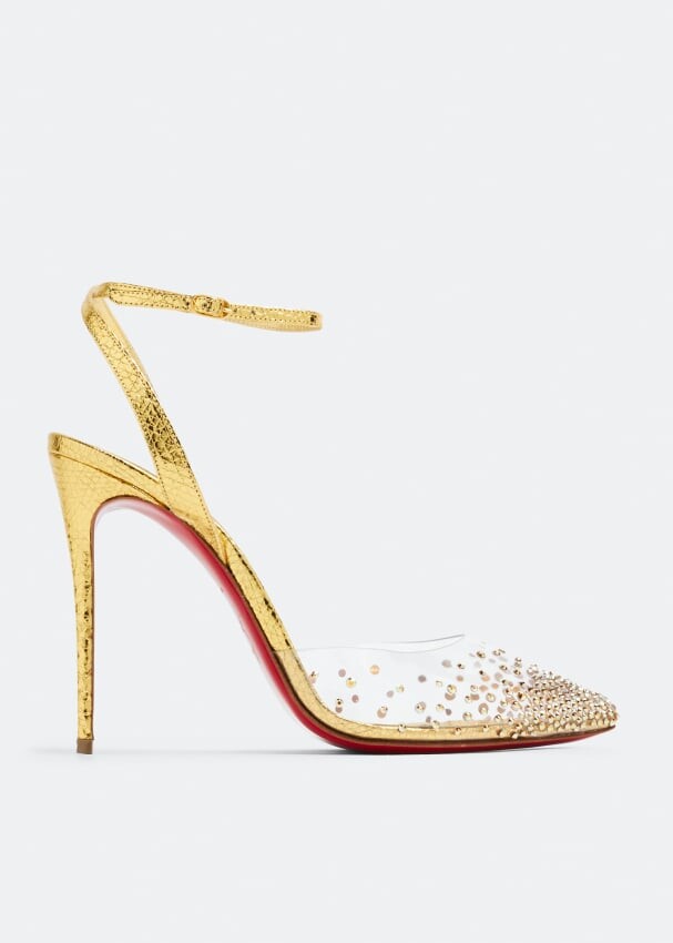 

Туфли CHRISTIAN LOUBOUTIN Spikaqueen 100 pumps, золотой, Желтый