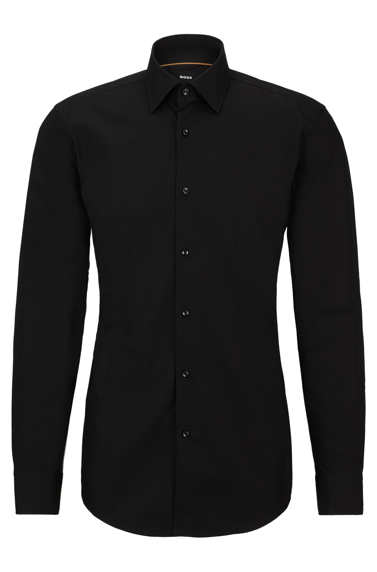 Рубашка Boss Slim-fit In Easy-iron Cotton Poplin, черный