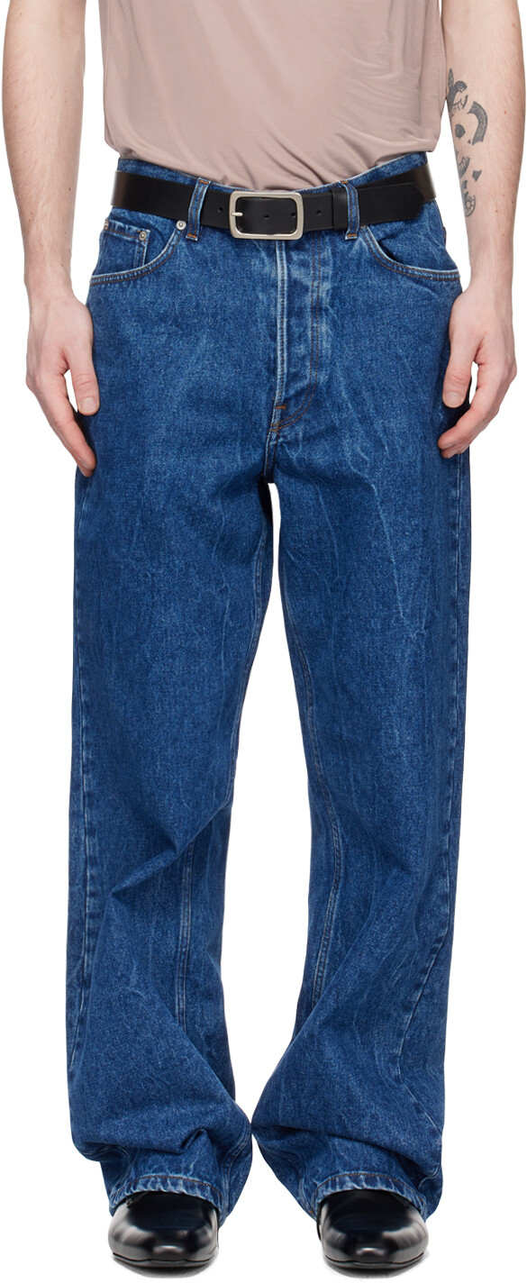 

Свободные джинсы цвета индиго Dries Van Noten