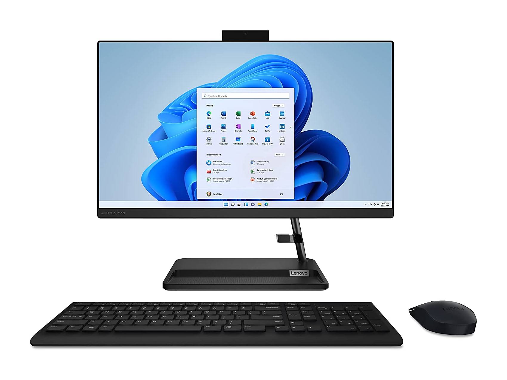 Моноблок Lenovo IdeaCentre AIO 3i 22", Intel Core i3-1220P, Full-HD, 8Гб, 256Гб SSD, черный, английская клавиатура - фото