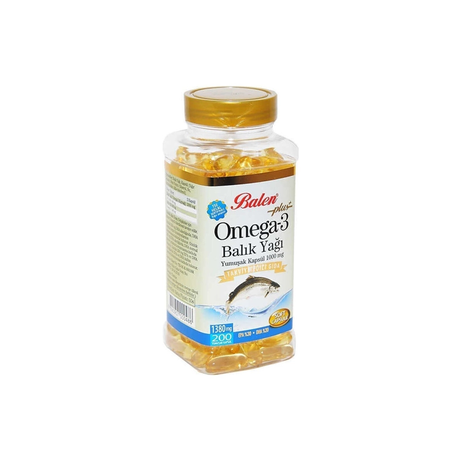 

Рыбий жир Balen Omega 3, 200 капсул, 1380 мг