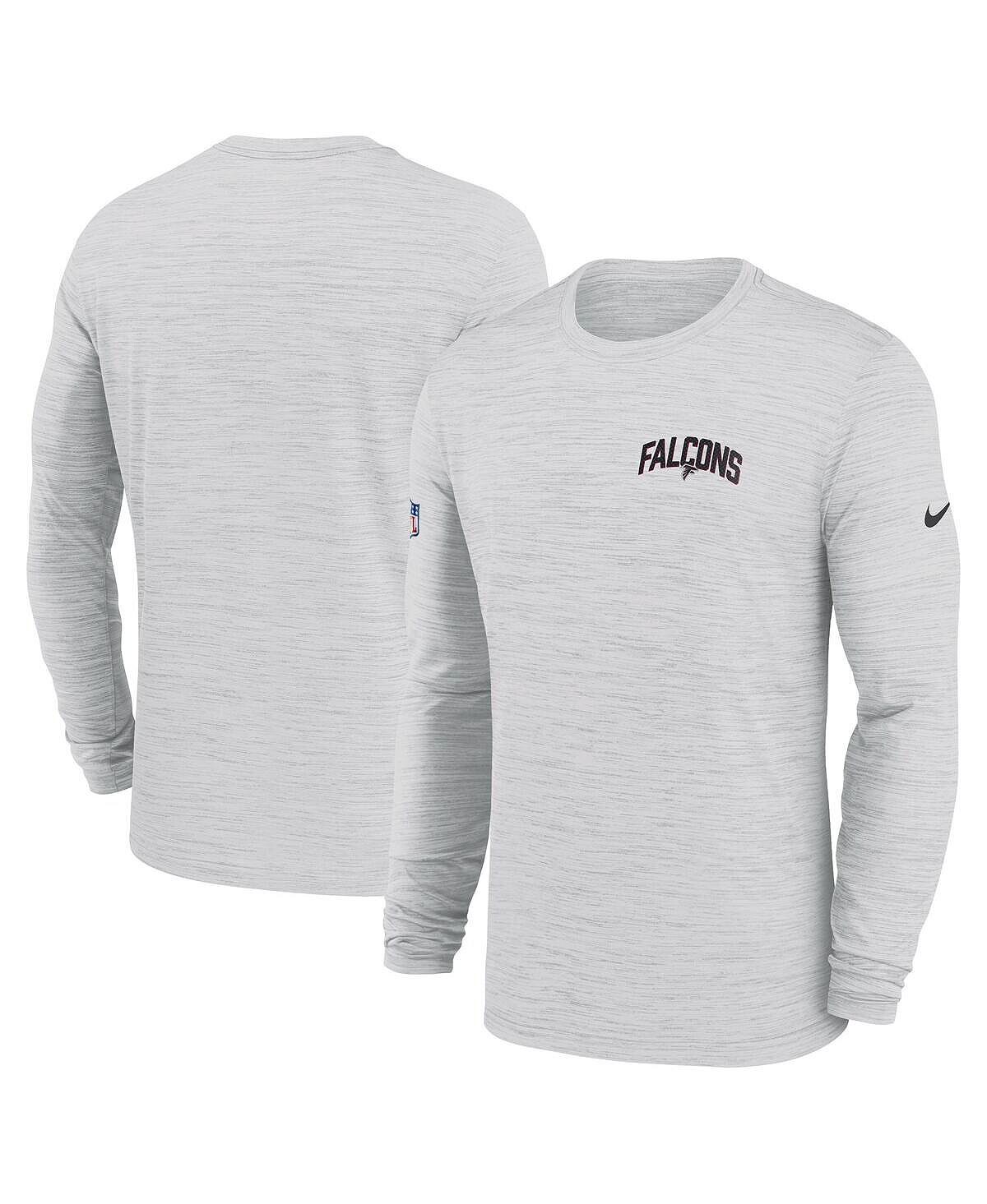 

Мужская белая футболка с длинным рукавом atlanta falcons sideline velocity athletic stack performance Nike, белый
