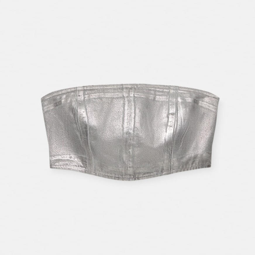 

Топ Pull&Bear Metallic Corset, серебристый