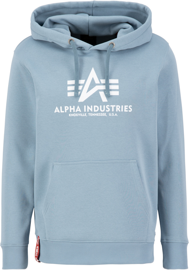 Толстовка Alpha Industries Basic мужская, серо-синяя толстовка alpha industries red stripe мужская темно синяя