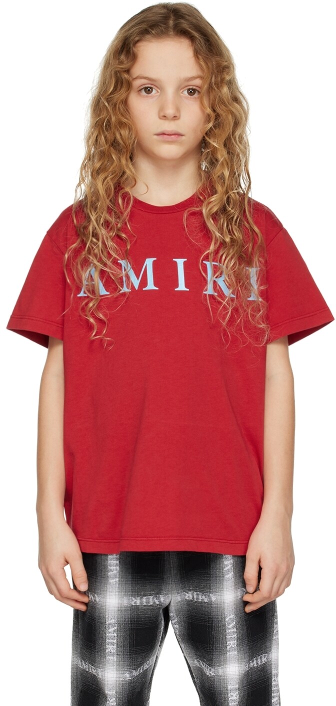 

Детская красная бондовая футболка AMIRI