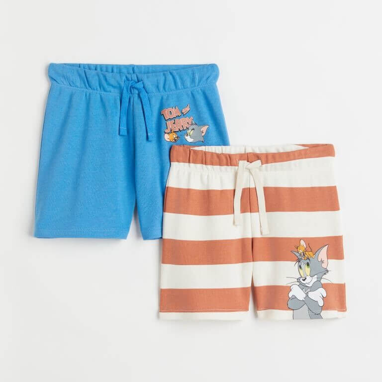 

Комплект из двух шорт из джерси с принтом H&M Tom and Jerry, синий