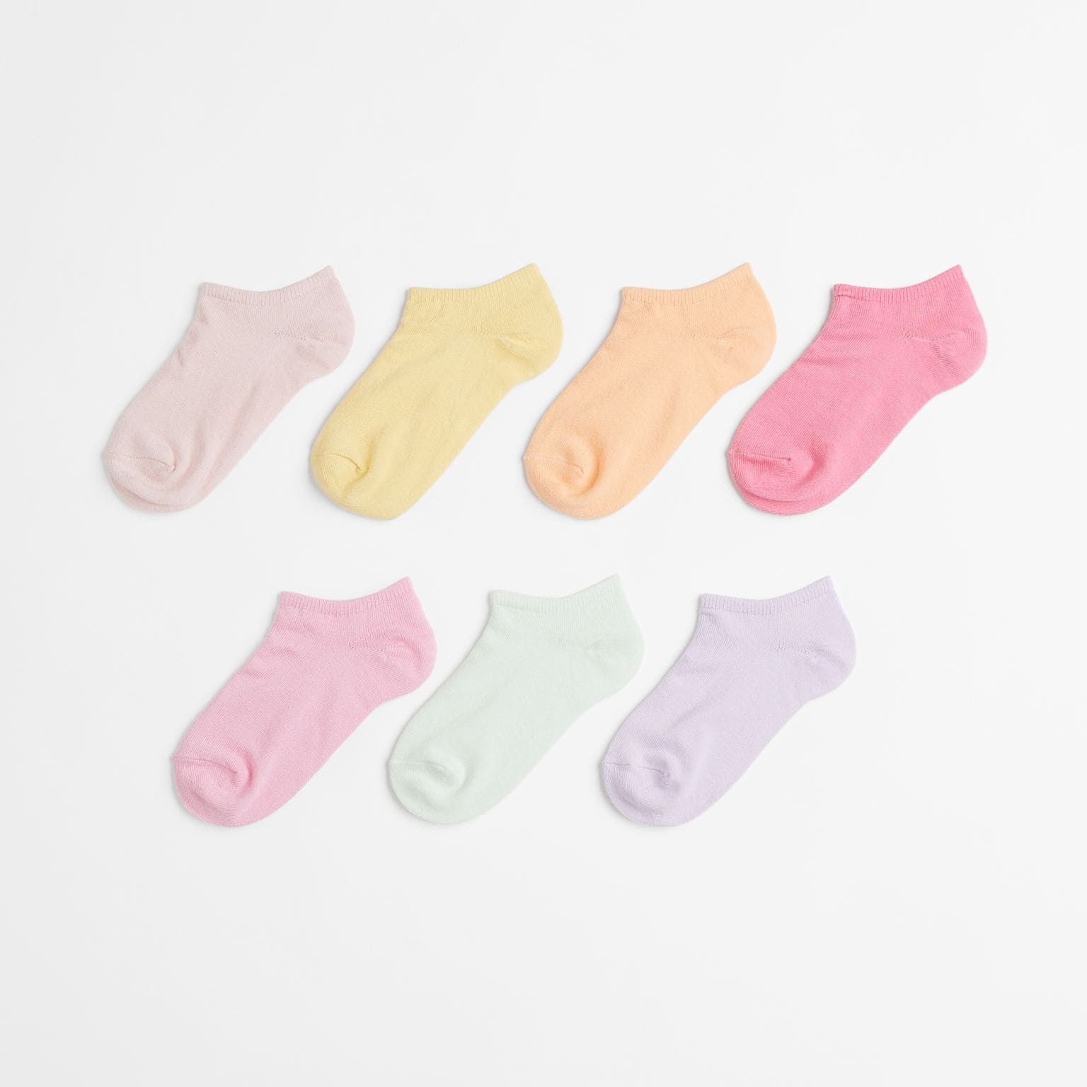 цена 7 пар коротких носков H&M, желтый/розовый