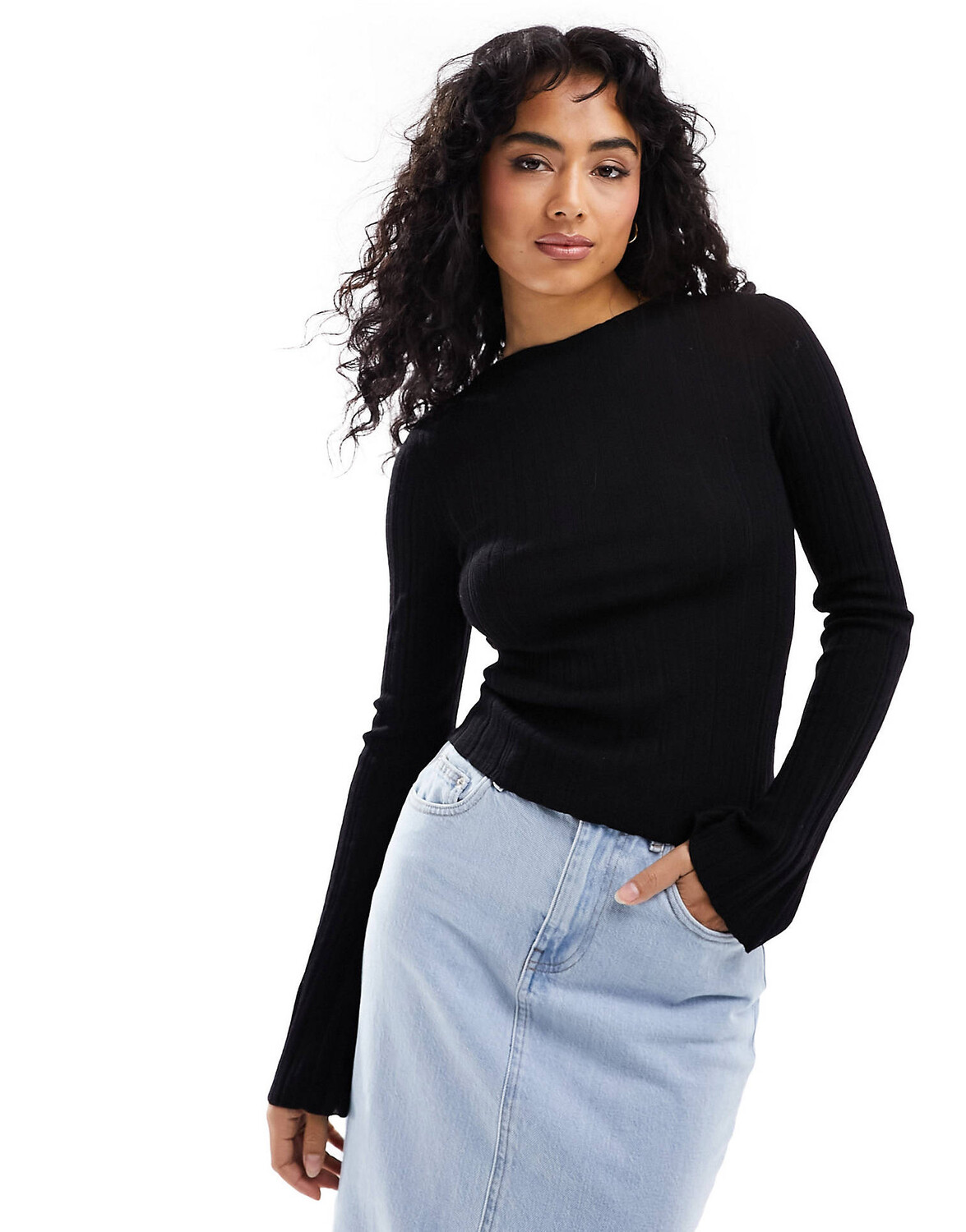 

Джемпер & Other Stories Merino Wool Knitted Variegated Rib, черный