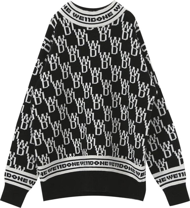 

Джемпер We11done All Over Logo Jumper 'Black', черный