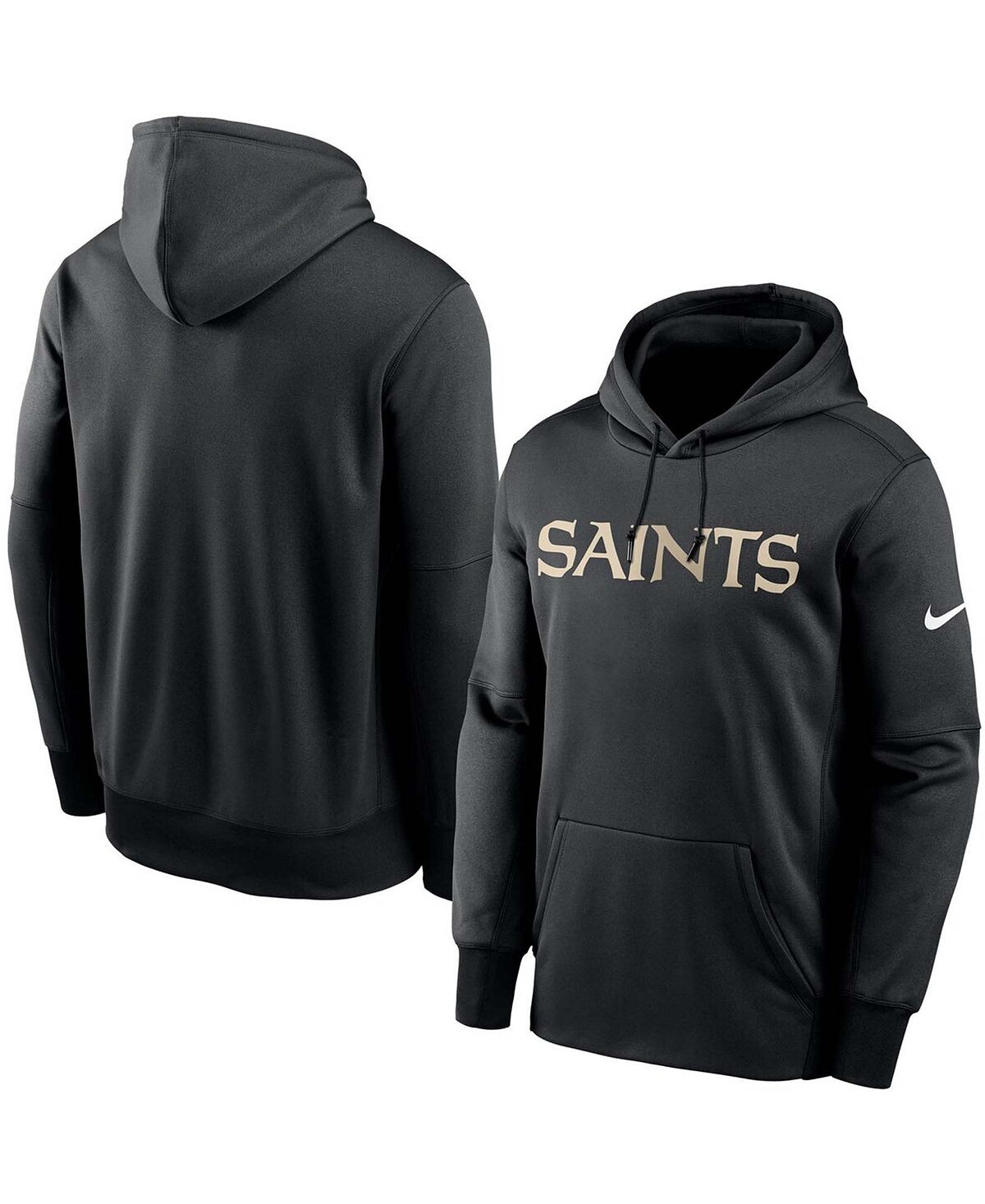 

Мужская черная толстовка с капюшоном new orleans saints fan gear wordmark performance pullover Nike, черный