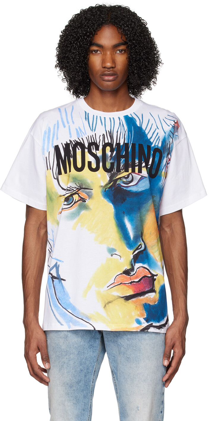 

Белая футболка свободного кроя Moschino