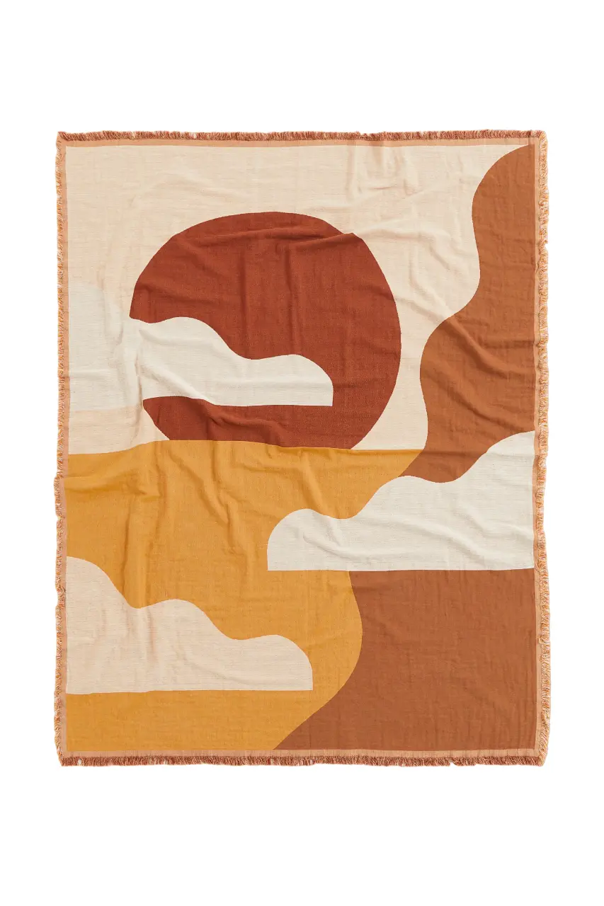 

Плед H&M Home Jacquard-weave Cotton, светло-коричневый
