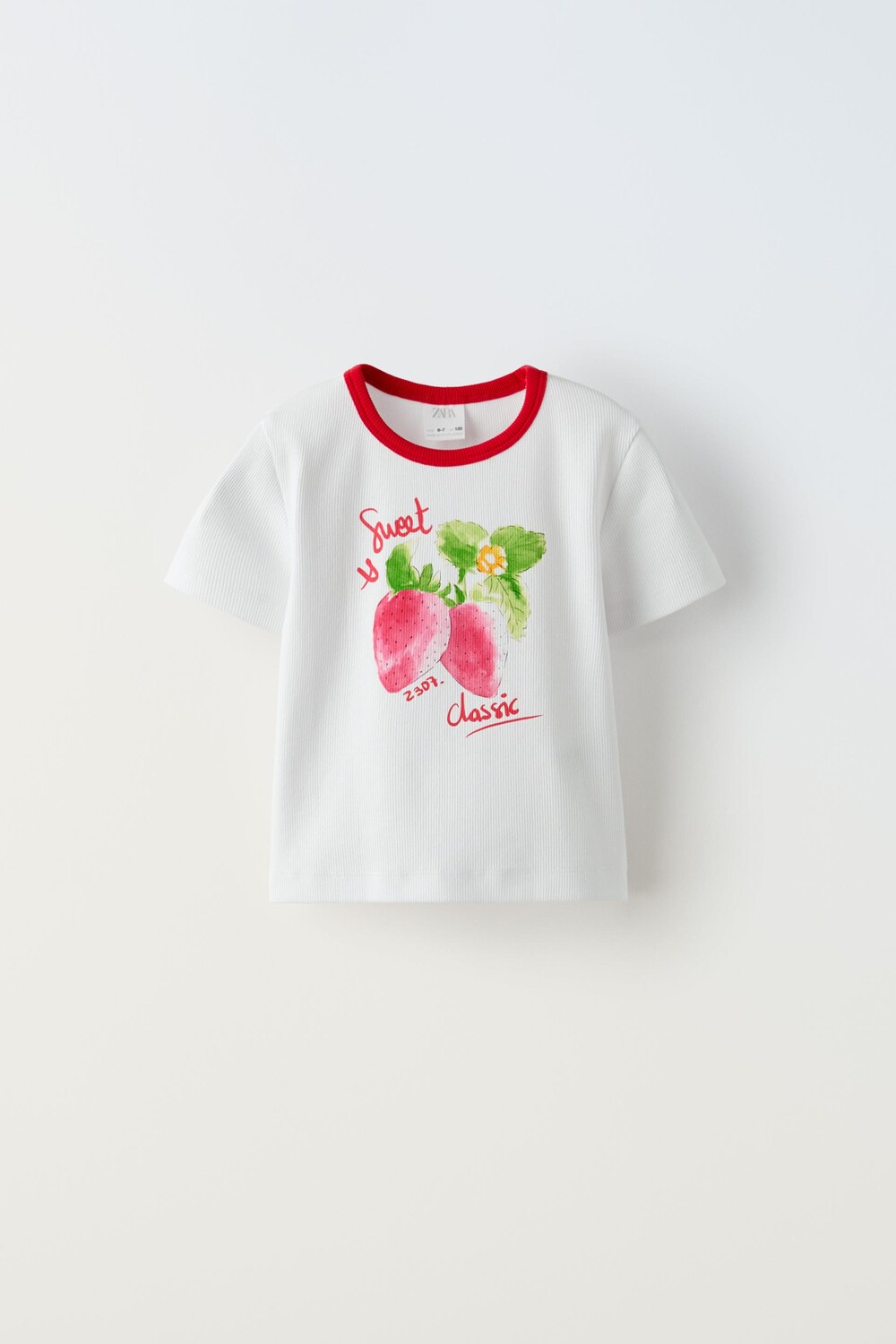 

Футболка Zara Ribbed Fruit, красный