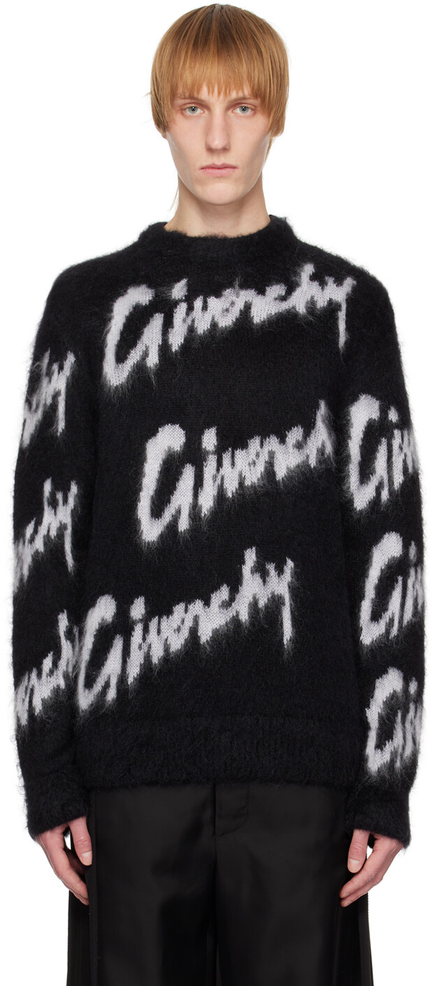 

Черный свитер интарсия Givenchy