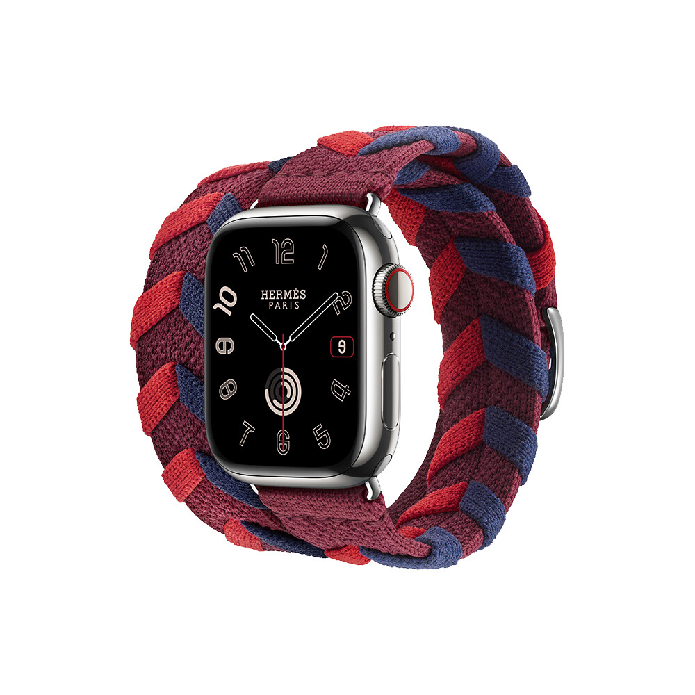

Умные часы Apple Watch Series 9 Hermes (GPS + Cellular), 41мм, Silver Case/Rouge H Bridon Double Tour, Серебристый