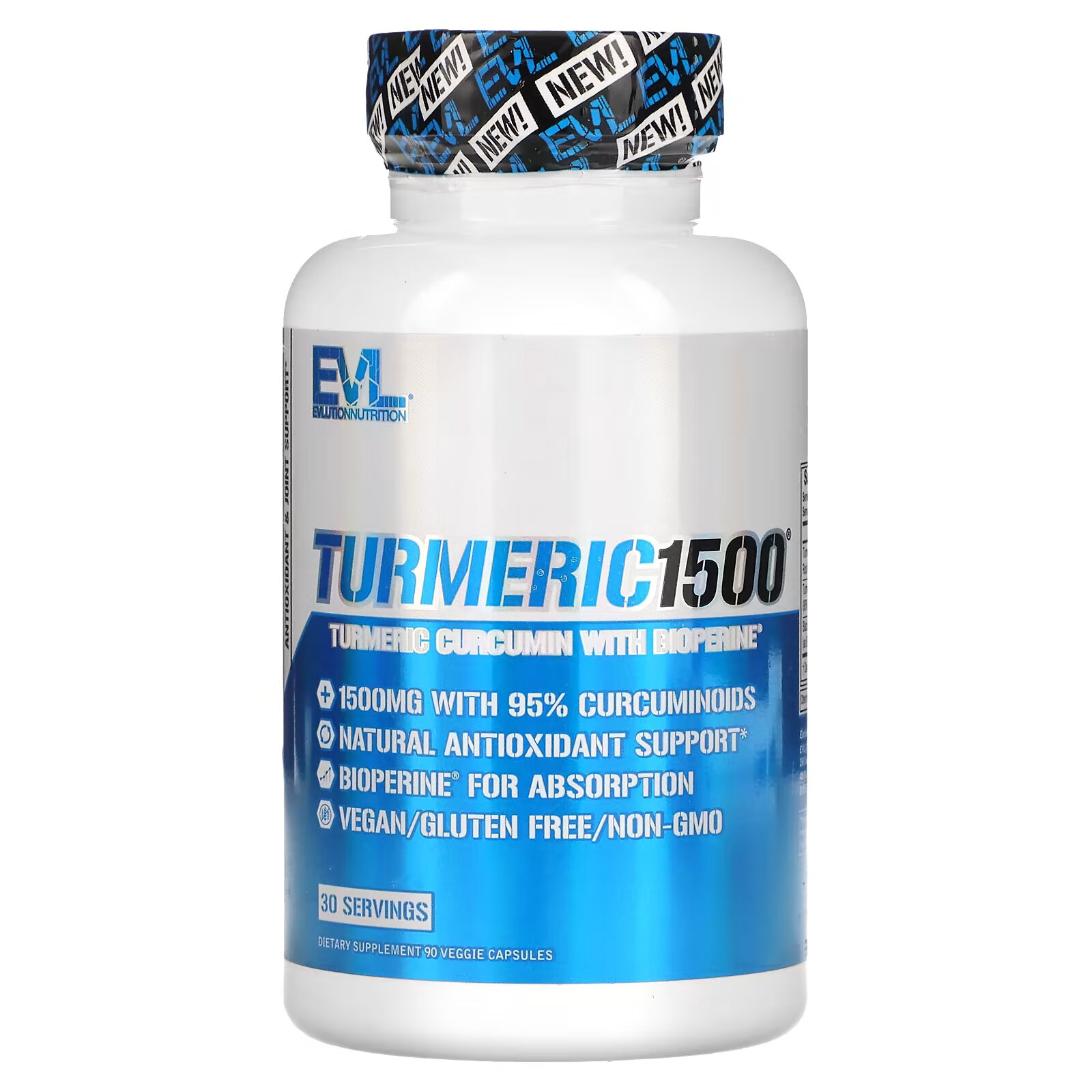 EVLution Nutrition, Turmeric1500, 90 веганских капсул evlution nutrition flexmode улучшенная поддержка суставов 90 капсул
