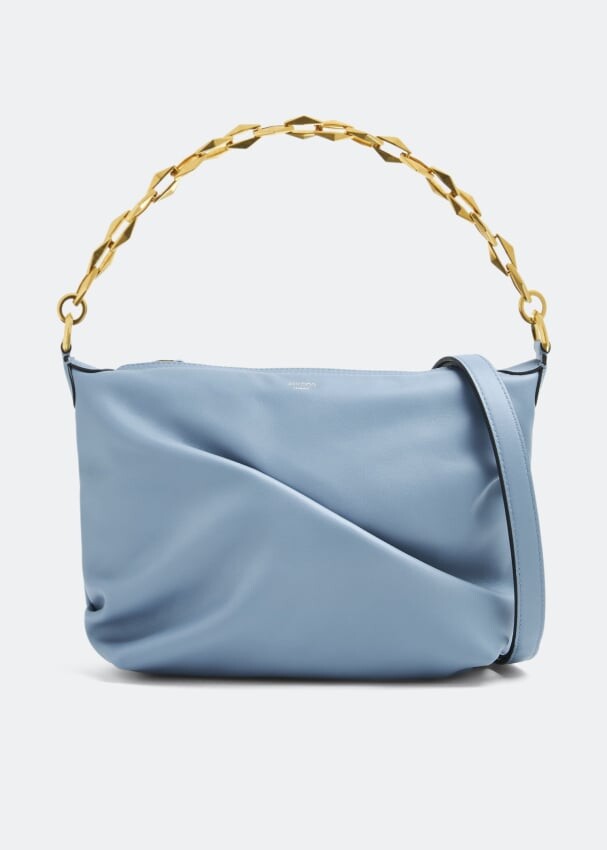 

Сумка-хобо JIMMY CHOO Diamond Soft small hobo bag, синий