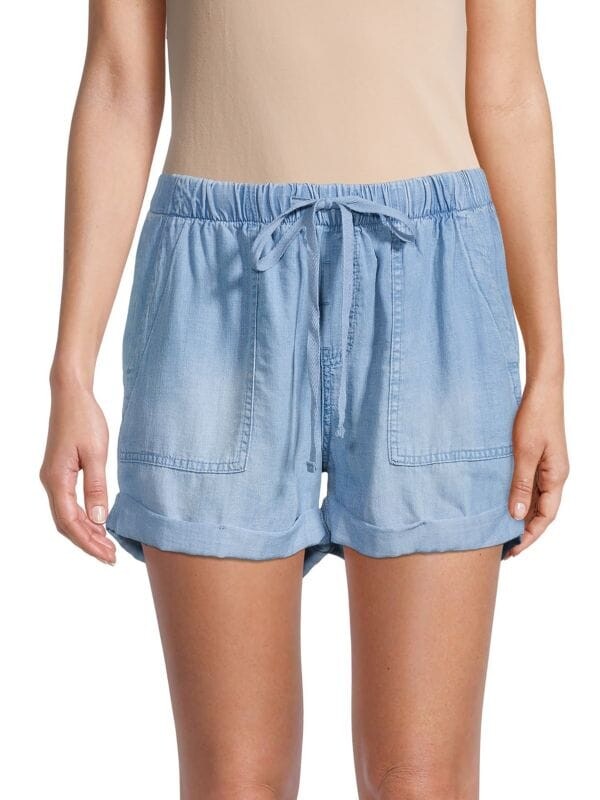 

Шорты с Завязками Workshop из тенселя, light wash denim