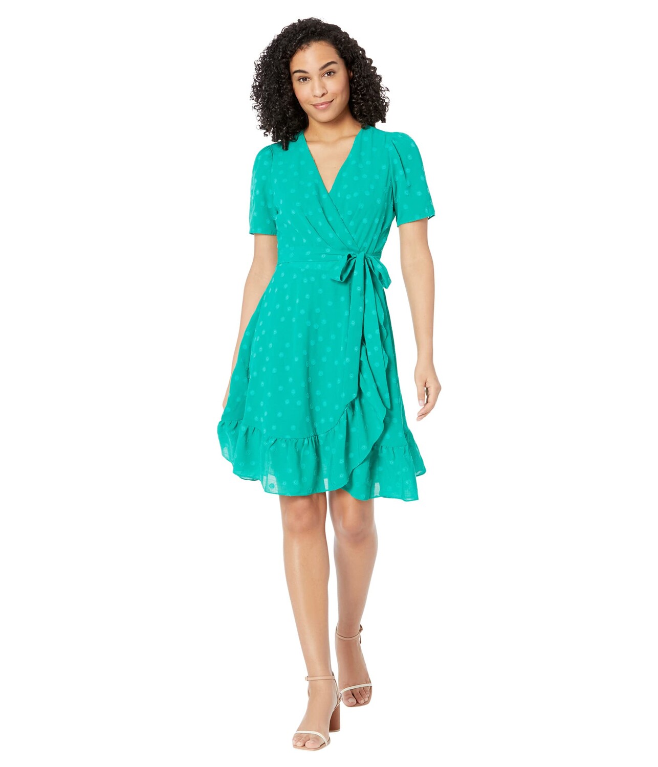 

Платье London Times, Short Sleeve Ruffle Wrap Dress
