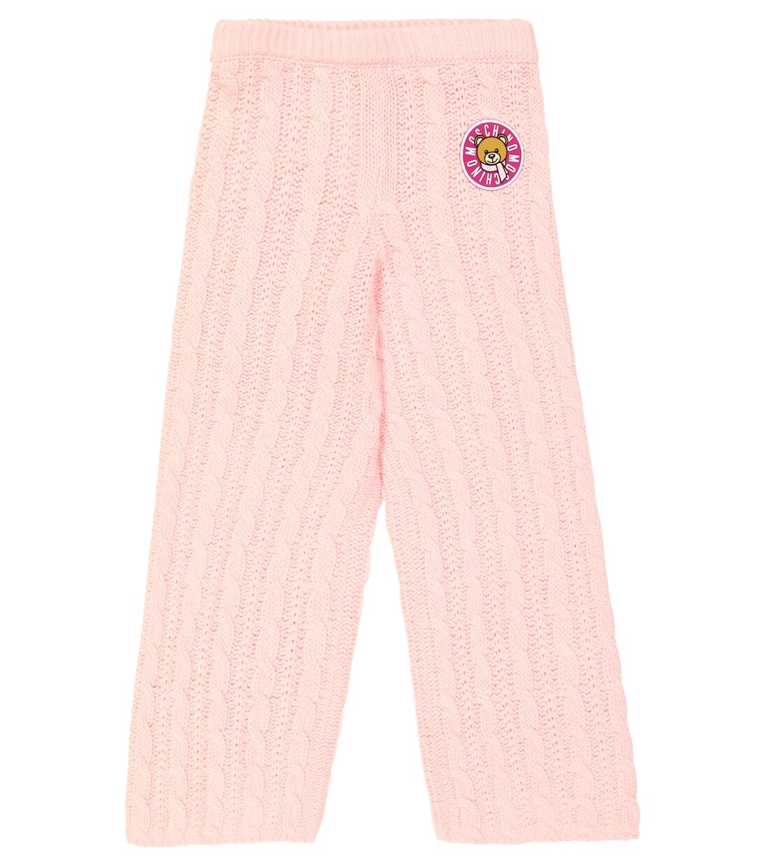

Брюки фактурной вязки teddy bear Moschino Kids, розовый