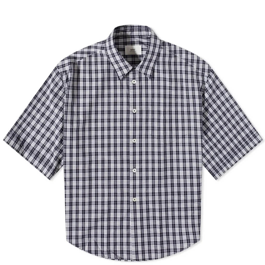 

Рубашка Ami Check Short Sleeve, синий/белый