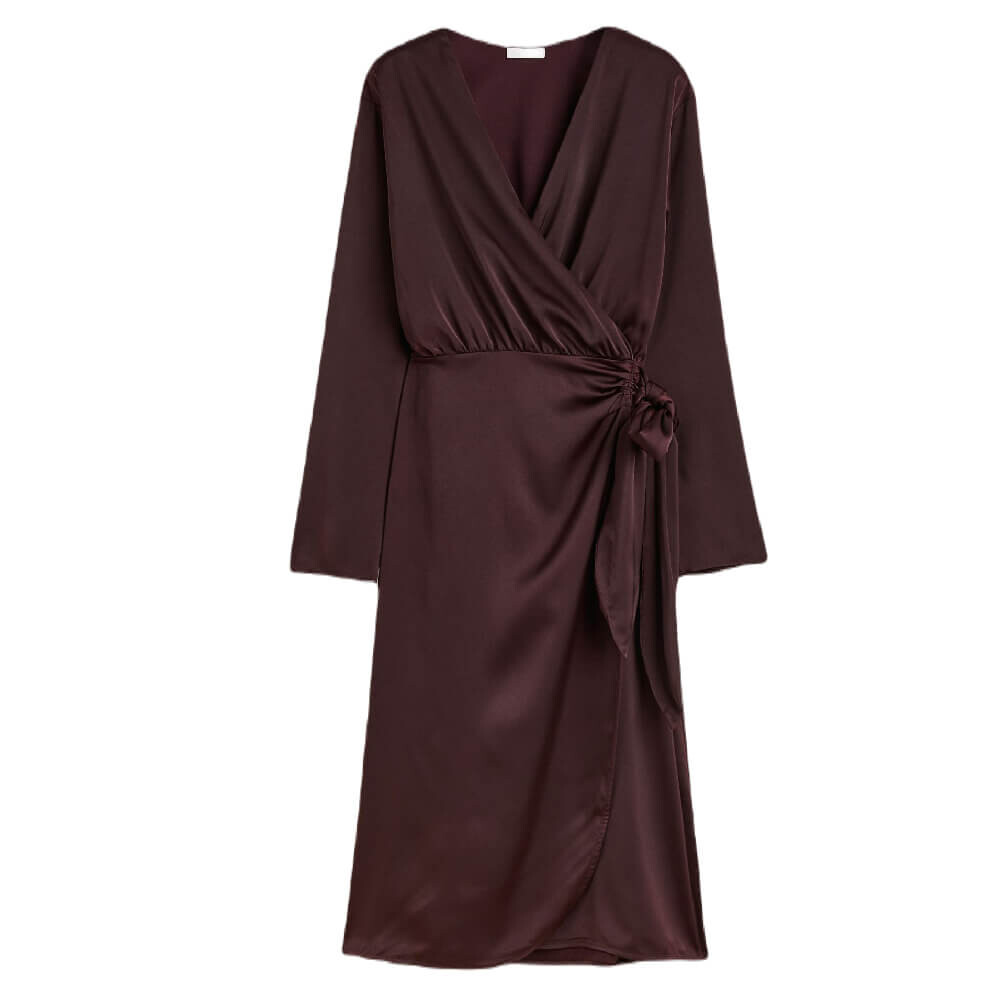 

Платье H&M Satin Wrap, темно-коричневый
