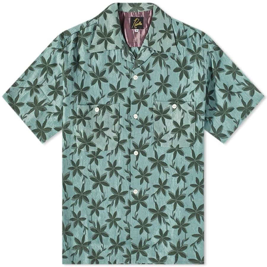 Рубашка Needles Floral Jacquard One Up Vacation, зеленый - фото