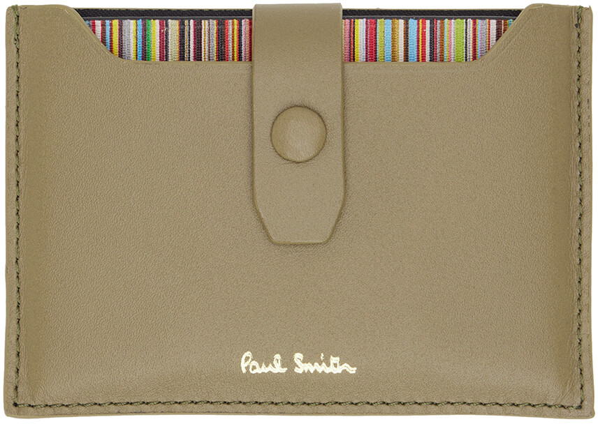 

Зеленая визитница с фирменной полосой Paul Smith