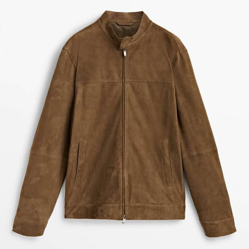 

Замшевая куртка Massimo Dutti Suede Leather, бежевый