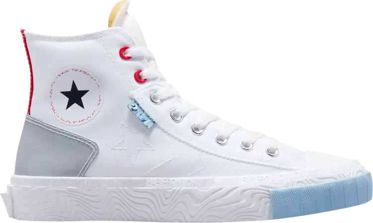 

Кроссовки Converse Chuck Taylor All Star High Reflective Shine - White Light Armory Blue, белый