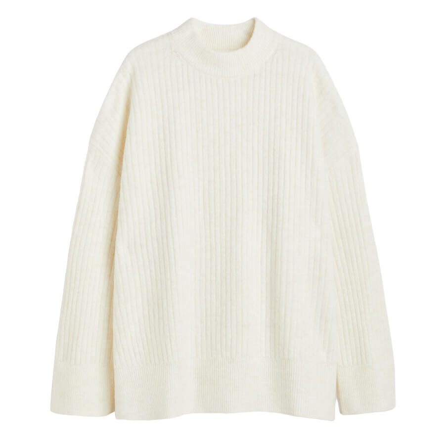 

Свитер H&M Everyday Fashion Rib-knit, кремовый