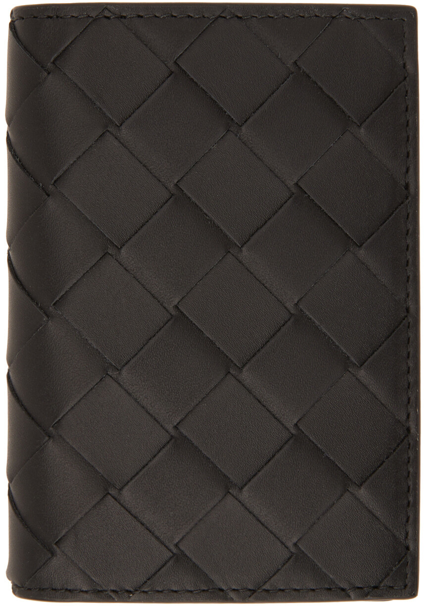 

Визитница из телячьей кожи черного цвета Bottega Veneta