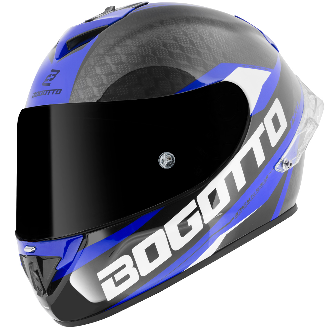 Углеродный шлем Bogotto FF104 SPN с логотипом, синий/черный