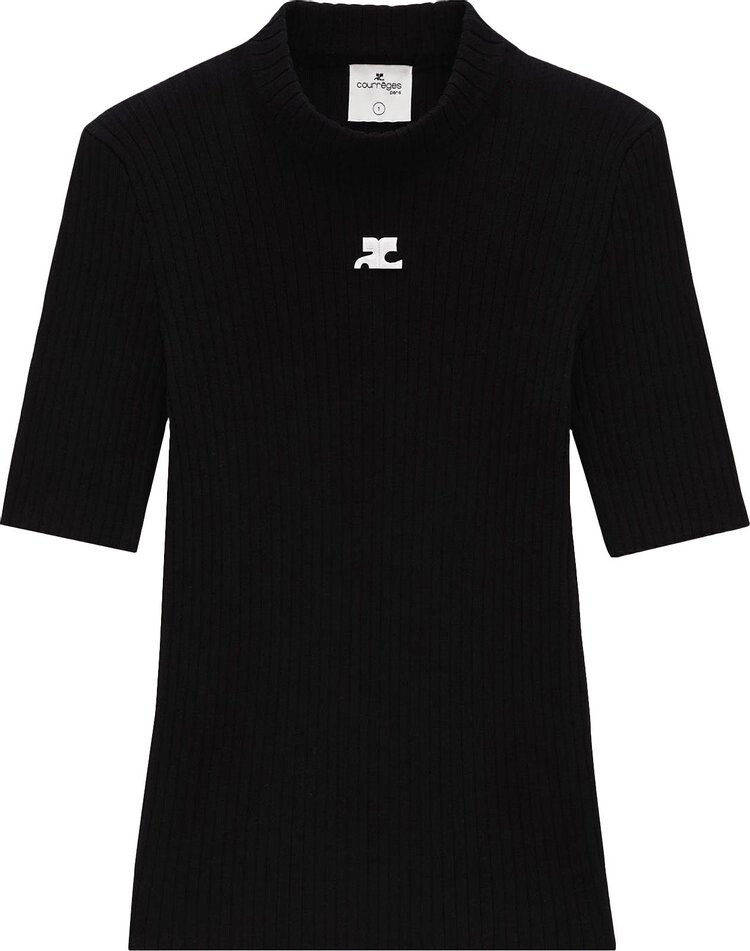 

Свитер Courrèges Short-Sleeve Rib Knit Sweater 'Black', черный