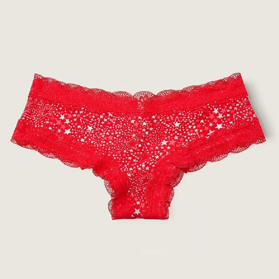 

Трусы Pink By Victoria’s Secret Everyday Lace-trim Cheekster, красный