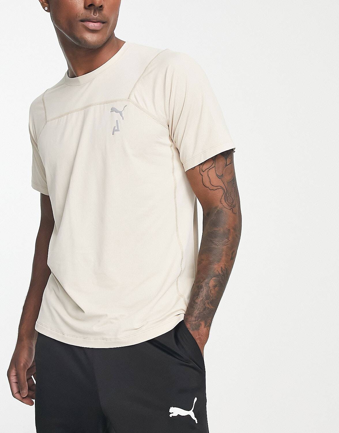 

Светло-коричневая футболка с короткими рукавами Puma Seasons