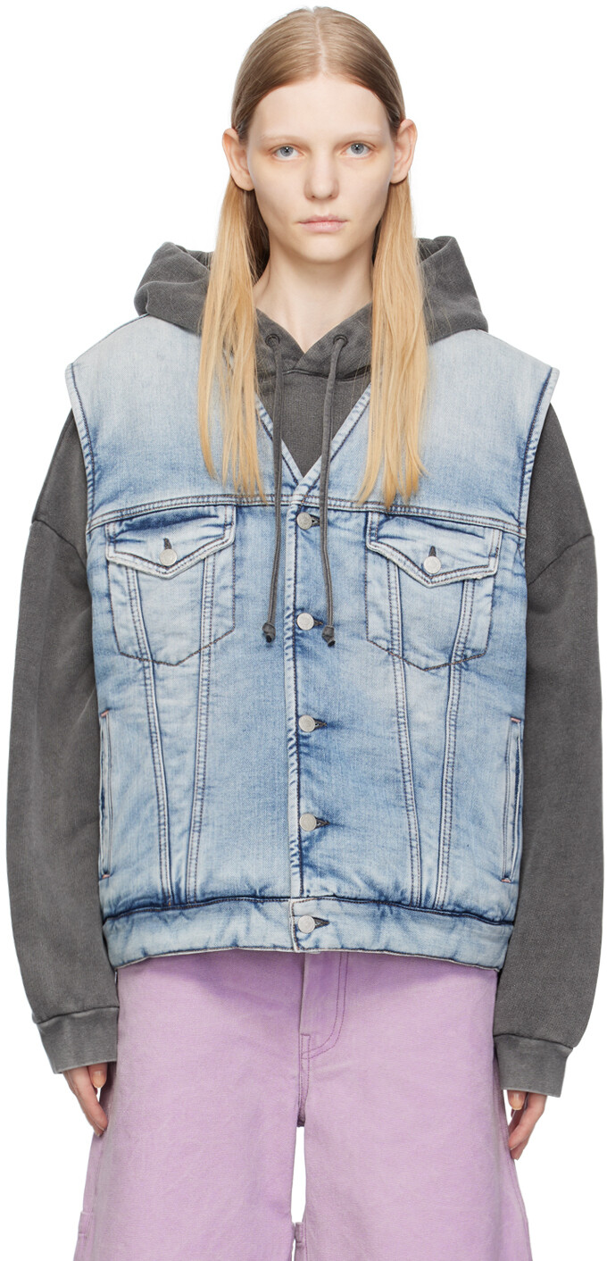 

Синий джинсовый жилет с подкладкой, легкий Acne Studios