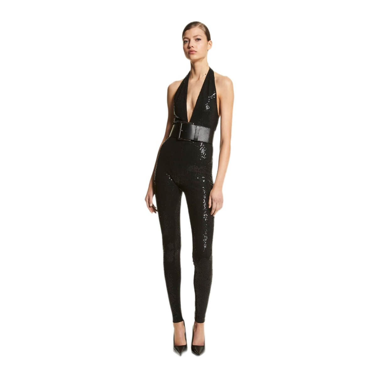 

Комбинезон из джерси Michael Kors Hand-Embroidered Sequin, черный