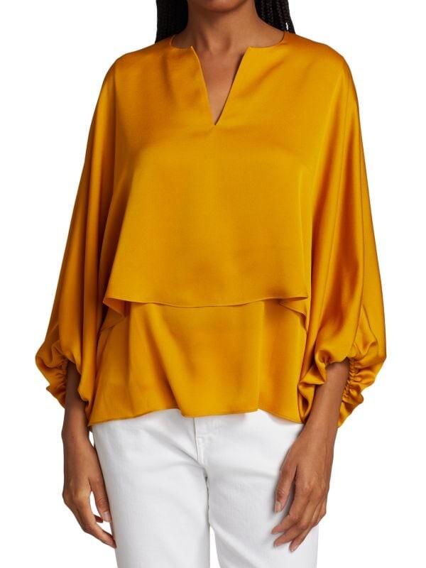 

Блузка Атласная Lafayette 148 New York Kenna, honeycomb