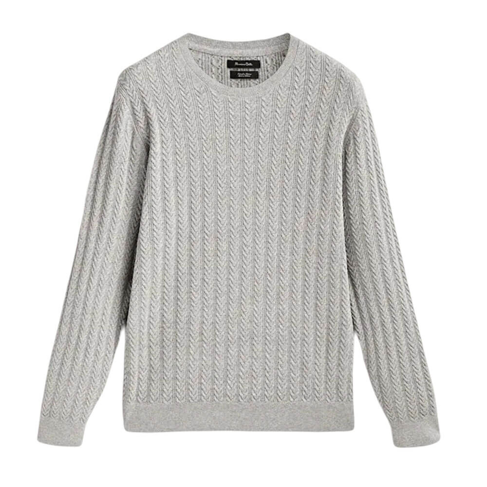 

Свитер Massimo Dutti Cable Knit, серый