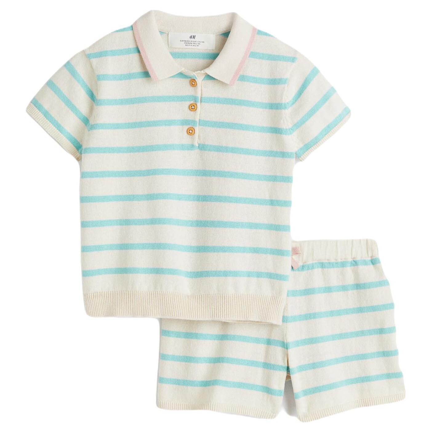 

Комплект одежды H&M Cotton Striped, 2 предмета, белый