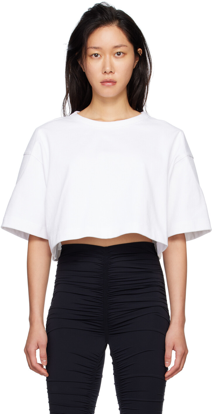 

Белая футболка с дутыми плечами Alexander Wang