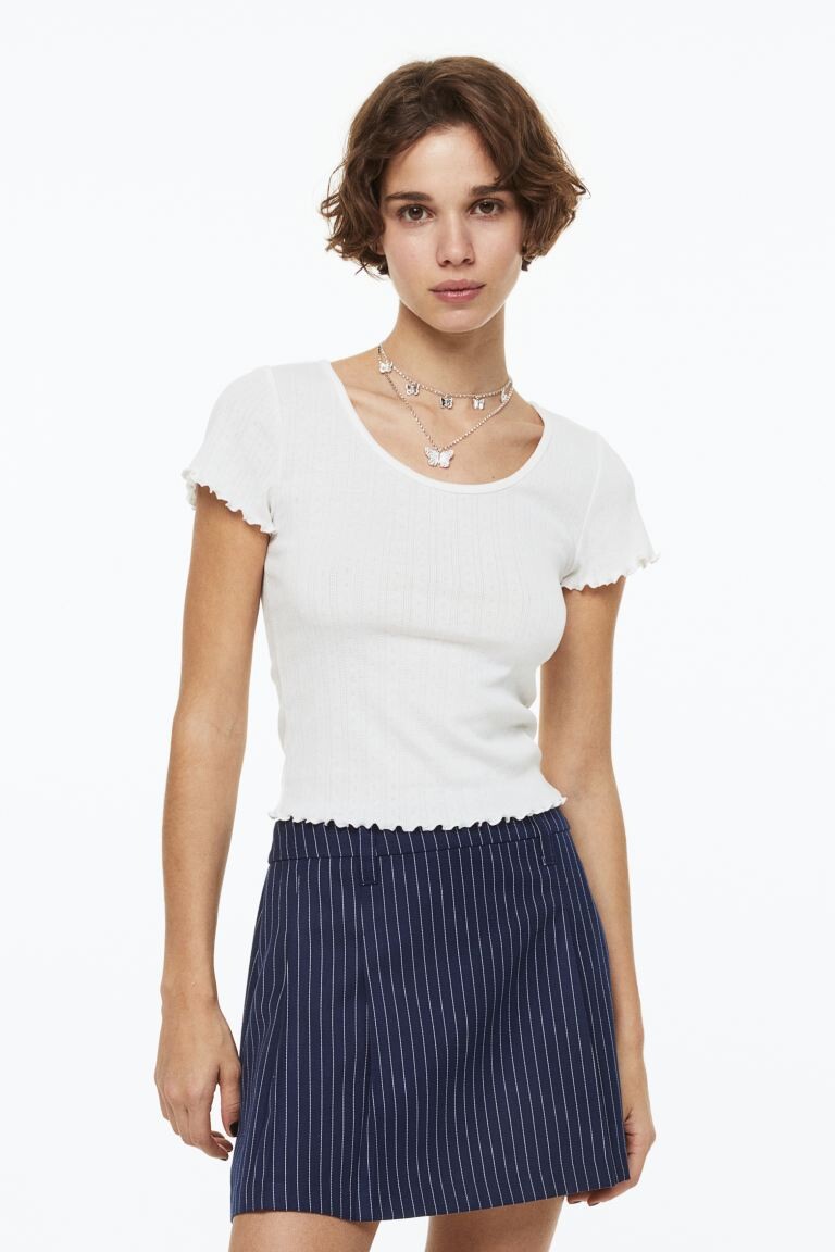 

Топ из ажурного трикотажа H&M, белый