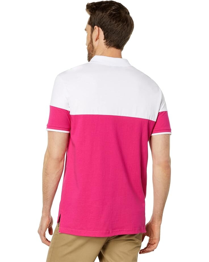 

Поло U.S. POLO ASSN. Color-Block Small Pony Jersey Polo, цвет Pink Paradise