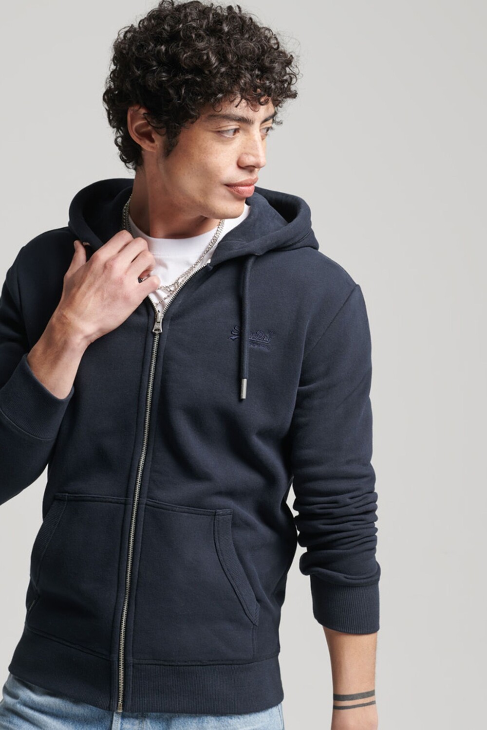

Толстовка на молнии и вышитым логотипом Vintage Superdry, синий