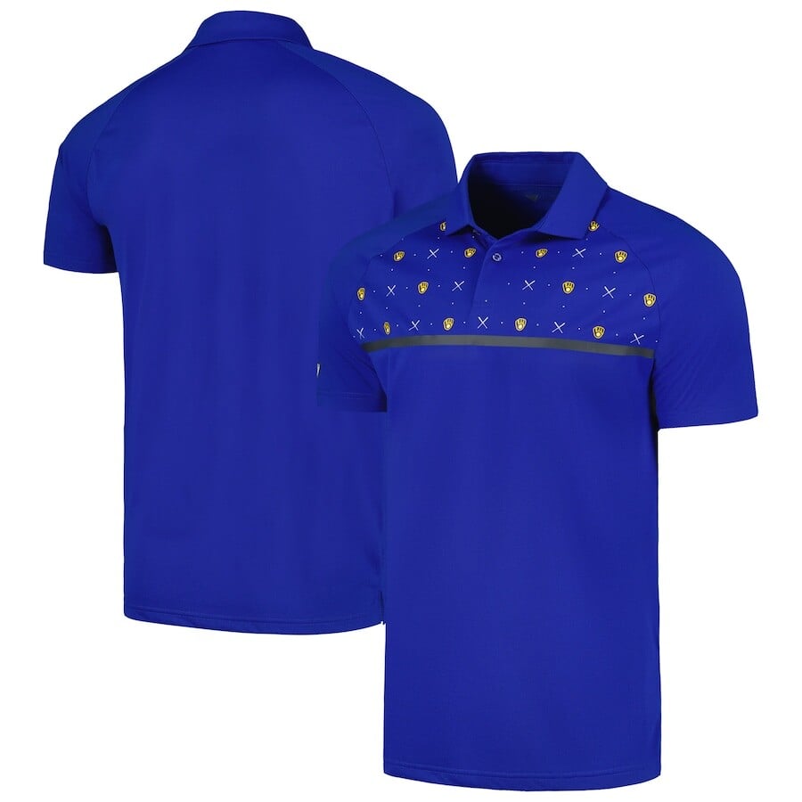 

Поло с коротким рукавом Levelwear Milwaukee Brewers, роял
